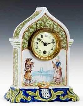 Quimper Faience Mantel Clock Hand decorated